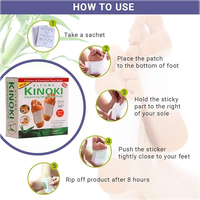 Kinoki Cleansing Detox Foot Pads ā Herbal Foot Patches for Relaxation (10 Pairs)
