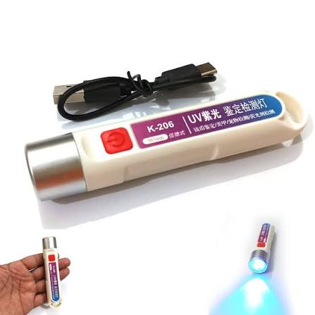 K-206 UV Currency Detector Flashlight – 365nm Powerful UV Light for Fake Note Authentication