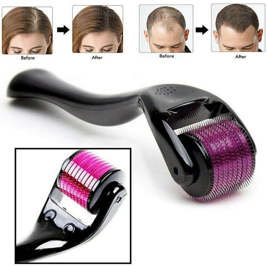Derma Roller for Hair Growth – Microneedle Scalp Roller for Men & Women (Titanium Needles)