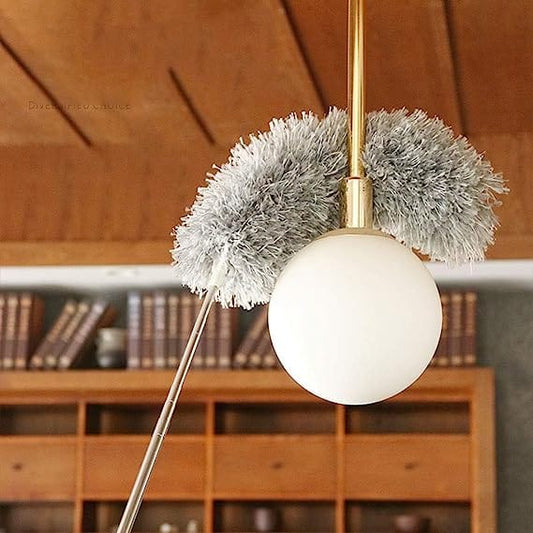 Extendable Microfiber Duster – Bendable Fluffy Feather Duster with Retractable Stainless Steel Pole (100+ Inches)
