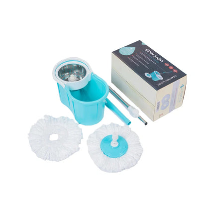 360° Spin Mop with Stainless Steel Spin Basket – Self-Wringing Dual Bucket Mop System