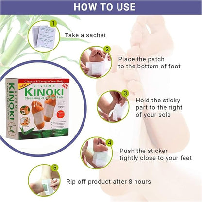 Kinoki Cleansing Detox Foot Pads – Herbal Foot Patches for Relaxation (10 Pairs)