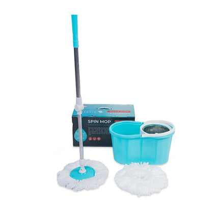 360° Spin Mop with Stainless Steel Spin Basket – Self-Wringing Dual Bucket Mop System