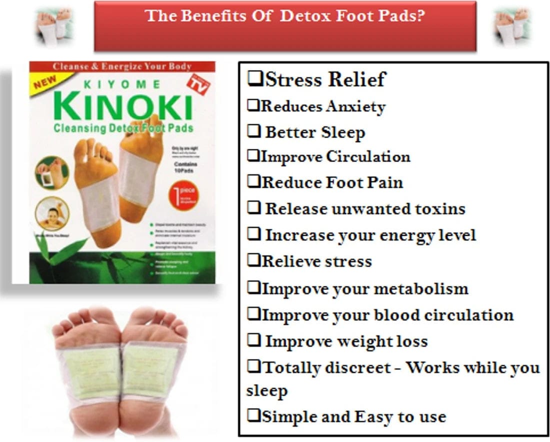 Kinoki Cleansing Detox Foot Pads – Herbal Foot Patches for Relaxation (10 Pairs)