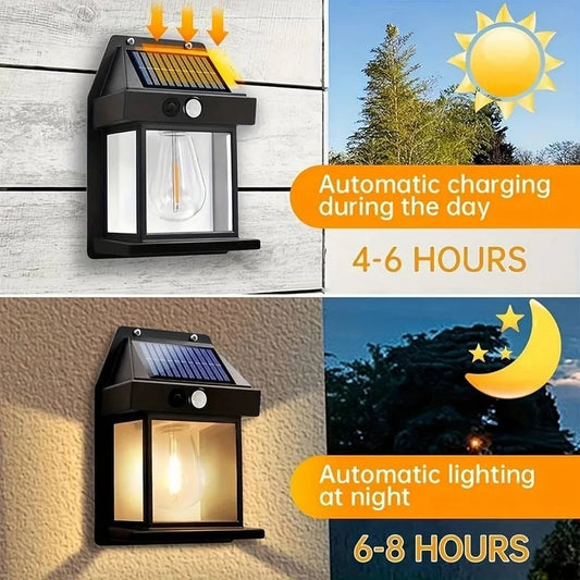 Solar Wall Light – Dusk to Dawn Motion Sensor LED Lantern for Outdoor Fence & Garden