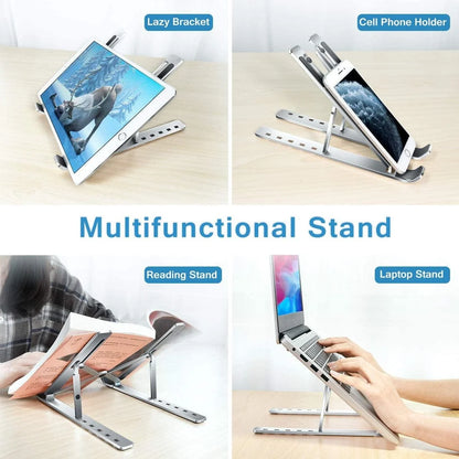 Adjustable Laptop Stand – Foldable Aluminum Alloy Portable Riser for Laptops & Tablets