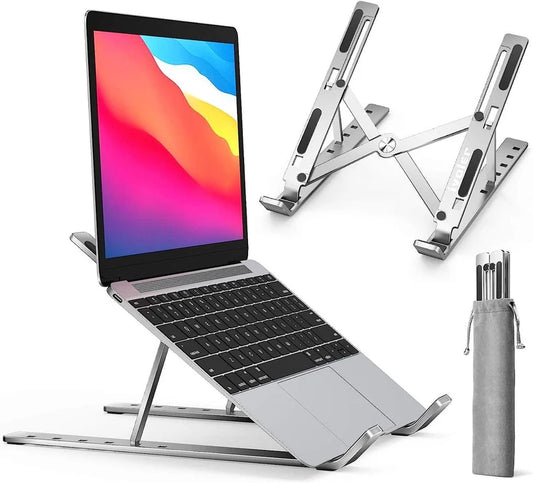 Adjustable Laptop Stand – Foldable Aluminum Alloy Portable Riser for Laptops & Tablets
