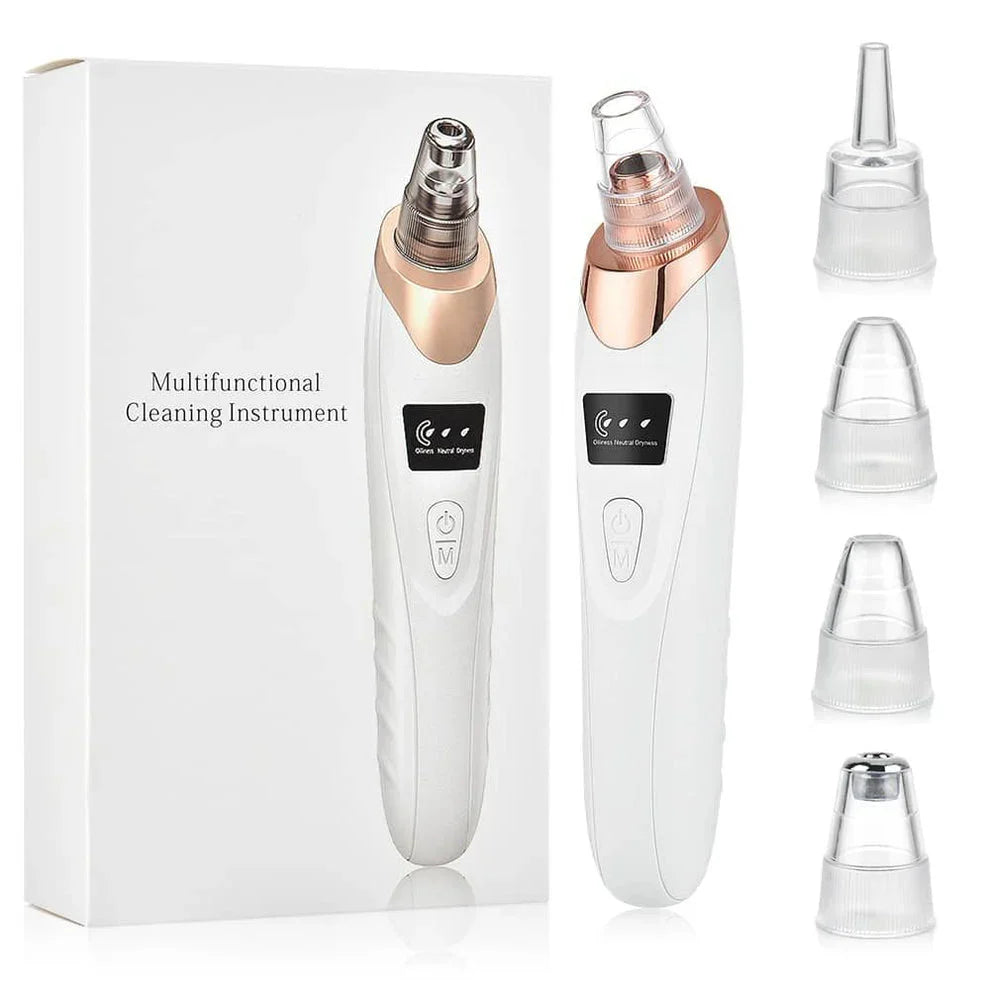 Electric Blackhead Remover – Rechargeable Facial Pore Vacuum Cleaner with 6 Suction Heads