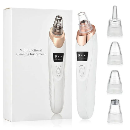 Electric Blackhead Remover – Rechargeable Facial Pore Vacuum Cleaner with 6 Suction Heads