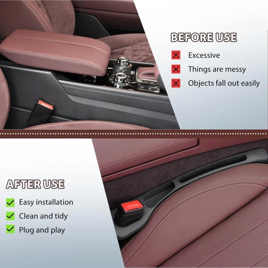 Car Seat Gap Filler – Universal Silicone Seat Crevice Filler Strip