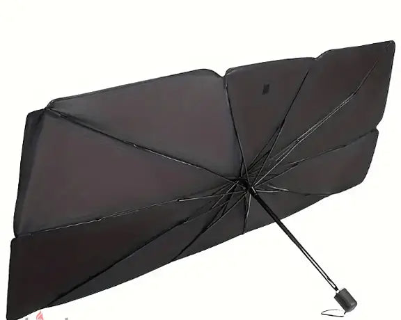 Foldable Umbrella-Style Car Windshield Sun Shade – UV Protection Front Window Cover (Universal Fit