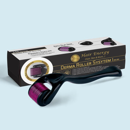 Derma Roller for Hair Growth – Microneedle Scalp Roller for Men & Women (Titanium Needles)