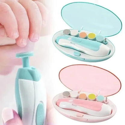 Electric Baby Nail Trimmer – Safe Automatic Nail Care Set with 5 Grinding Heads (For Infants & Toddlers)