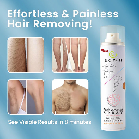 Ecrin Hair Removal Spray – Painless Hair Remover for Legs, Underarms, Chest & Bikini Area (For Men & Women)