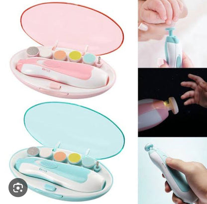 Electric Baby Nail Trimmer – Safe Automatic Nail Care Set with 5 Grinding Heads (For Infants & Toddlers)
