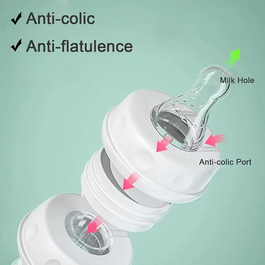 BPA-Free Baby Feeding Bottle with Straw – Anti-Colic Wide Neck Bottle with Weighted Straw (240ml)