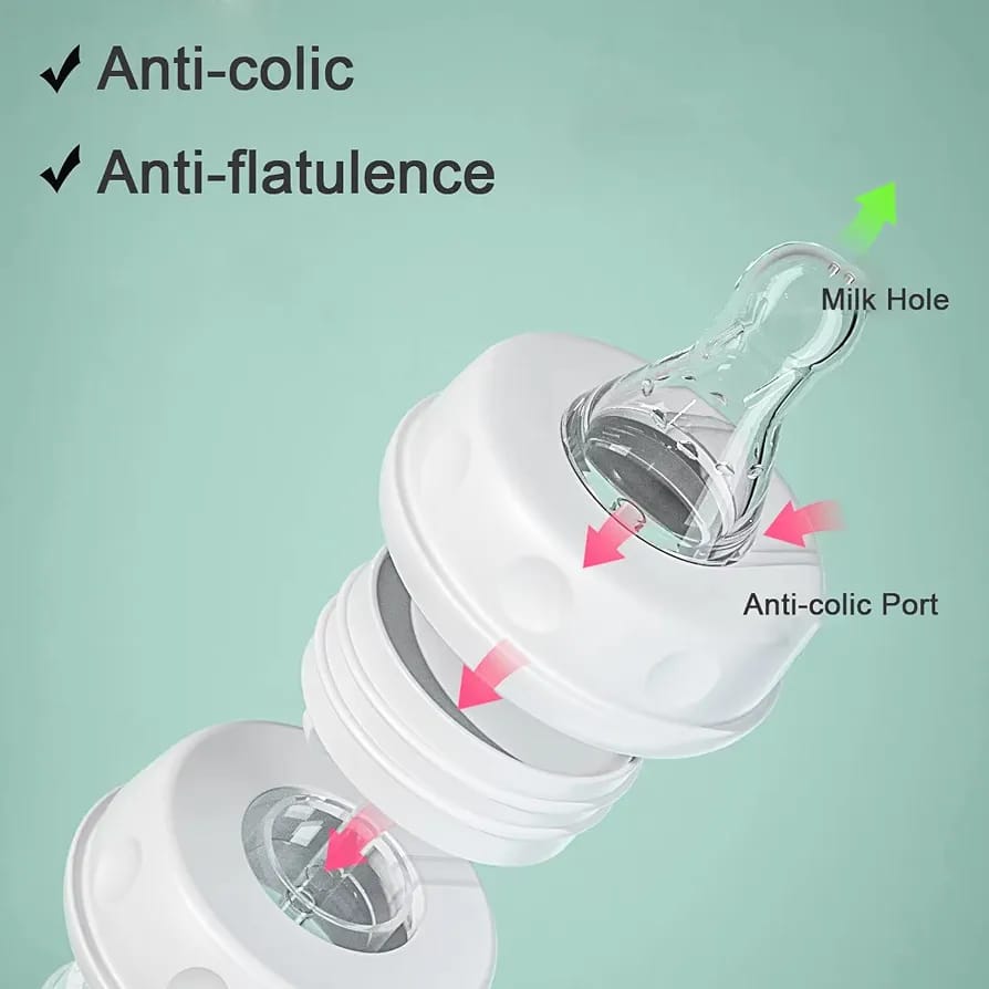 BPA-Free Baby Feeding Bottle with Straw – Anti-Colic Wide Neck Bottle with Weighted Straw (240ml)