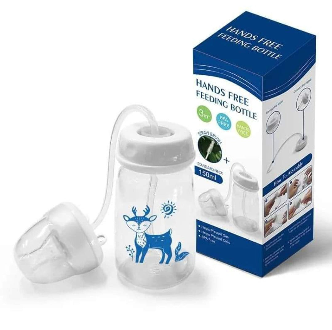 BPA-Free Baby Feeding Bottle with Straw – Anti-Colic Wide Neck Bottle with Weighted Straw (240ml)