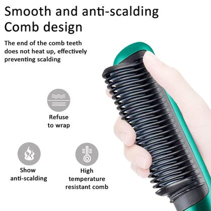Hair Straightener Brush – Anti-Scald Ceramic Heating Comb with 5-Stage Temperature Control (Fast Heat, Frizz-Free Styling)