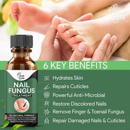 Foot Cure Nail Fungus Treatment Oil – All-Natural Antimicrobial Formula for Finger & Toenail Care