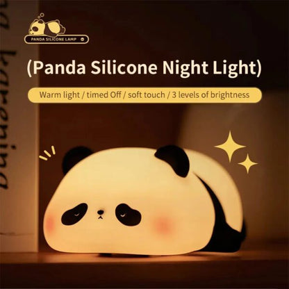 Panda Silicone Night Light – Cute Touch-Sensor LED Lamp with 3 Brightness Levels & Timer
