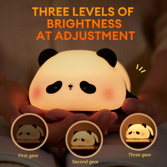 Panda Silicone Night Light – Cute Touch-Sensor LED Lamp with 3 Brightness Levels & Timer