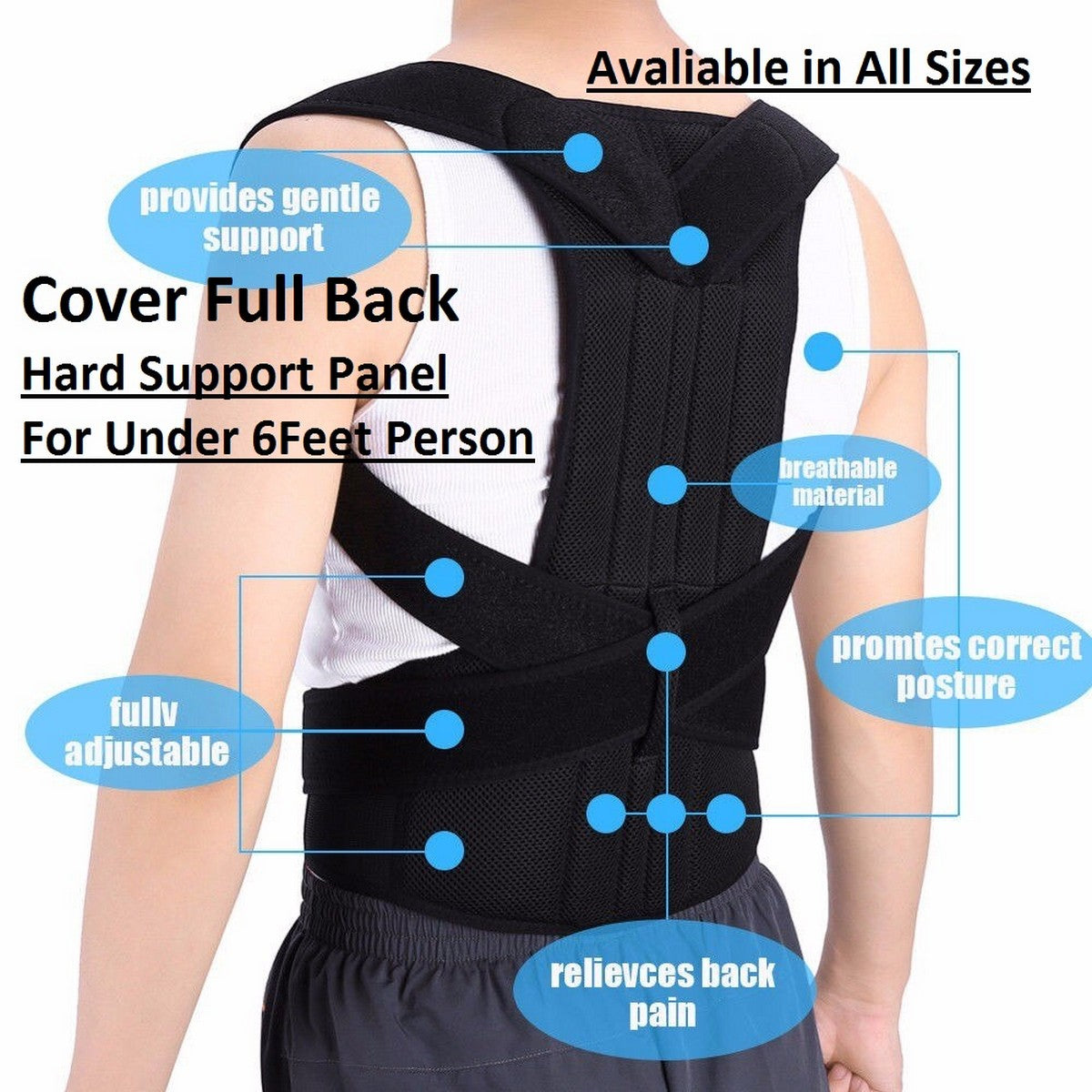 Comfort Fit Posture Corrector – Adjustable Back Brace for Shoulder & Spine Support (Men & Women)