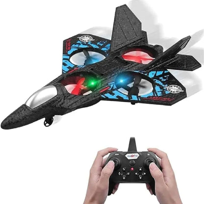 RC Fighter Jet Toy – Stunt Flying Airplane with Cool LED Lights for Kids (Zero-Base Easy Start)