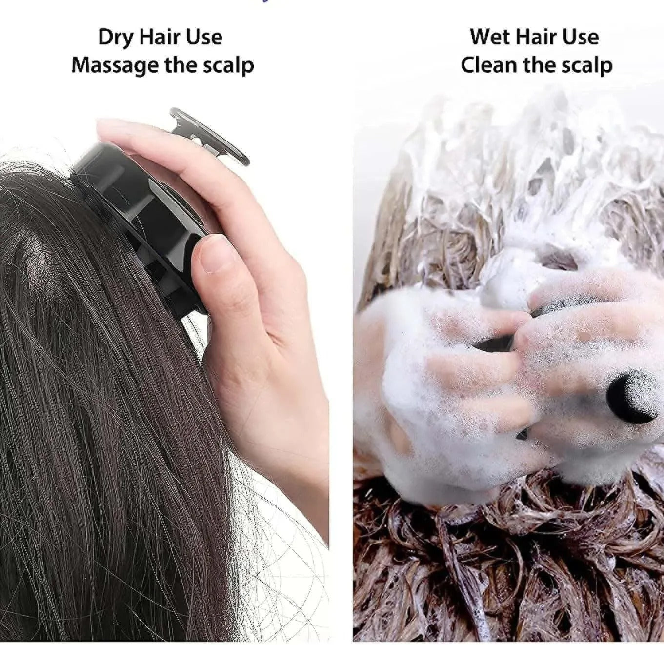 Silicone Scalp Massager Brush – Dual-Use Hair Shampoo & Scalp Massage Tool (Wet & Dry Hair)