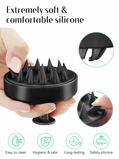 Silicone Scalp Massager Brush – Dual-Use Hair Shampoo & Scalp Massage Tool (Wet & Dry Hair)