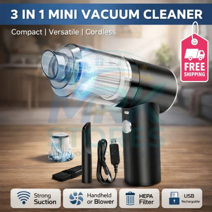 Mini Portable Handheld Vacuum Cleaner – Cordless Wet & Dry Cleaner for Car, Home & Keyboard